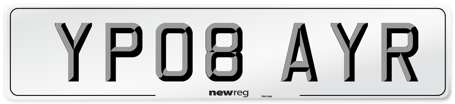 YP08 AYR Number Plate from New Reg
